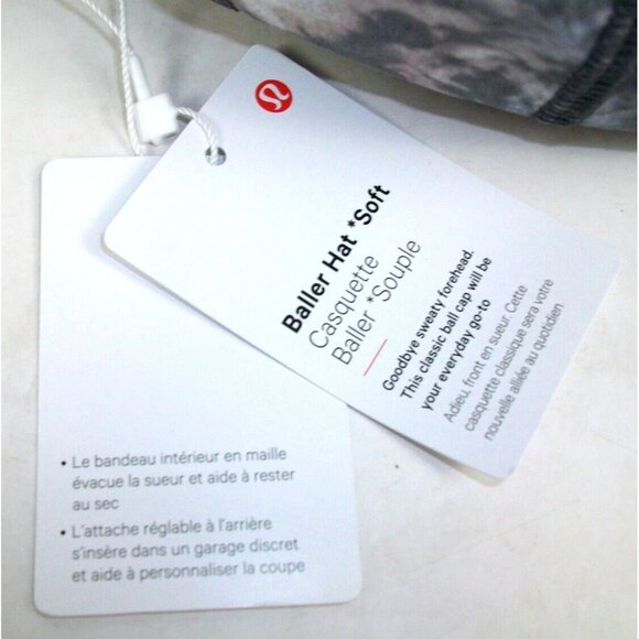 NWT Lululemon Women's Baller Hat / Cap Soft One Size Adj. Pink/Gray Print - Picture 4 of 4